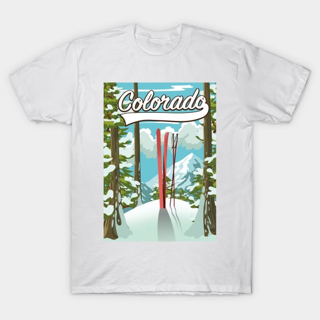 Colorado Ski poster T-Shirt by nickemporium1